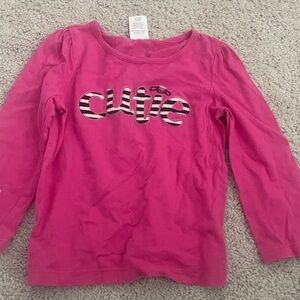 Gymboree Pink Long Sleeve Shirt with 'Cutie' Design